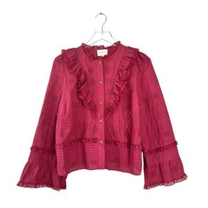Sezane Nele Shirt in Rosewood Size Medium Size 38